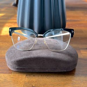 TOM FORD half rim optical frames in gold